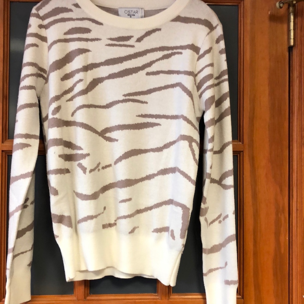 White animal print sweater